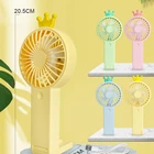 Fan With Light Mini Usb Hot Selling Air Cooling Crown Small Fan With Light Mini Small Table Fan Usb