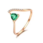 14k Real LIFE LOVE Custom 18K 14K 9K Real Gold Jewelry 0.28Ct Emerald Rings Jewelry Women