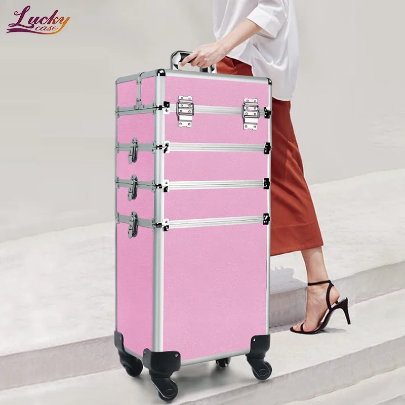Custonm Aluminum 4 In1 Rolling Makeup 