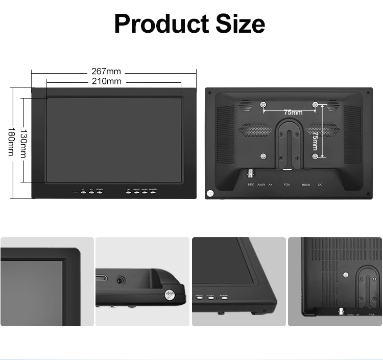 Wholesale 10.1 Inch LED LCD Monitor Plastic Casing Widescreen Support Wall Mounted Stand IPS 1280*800 Desktop Use