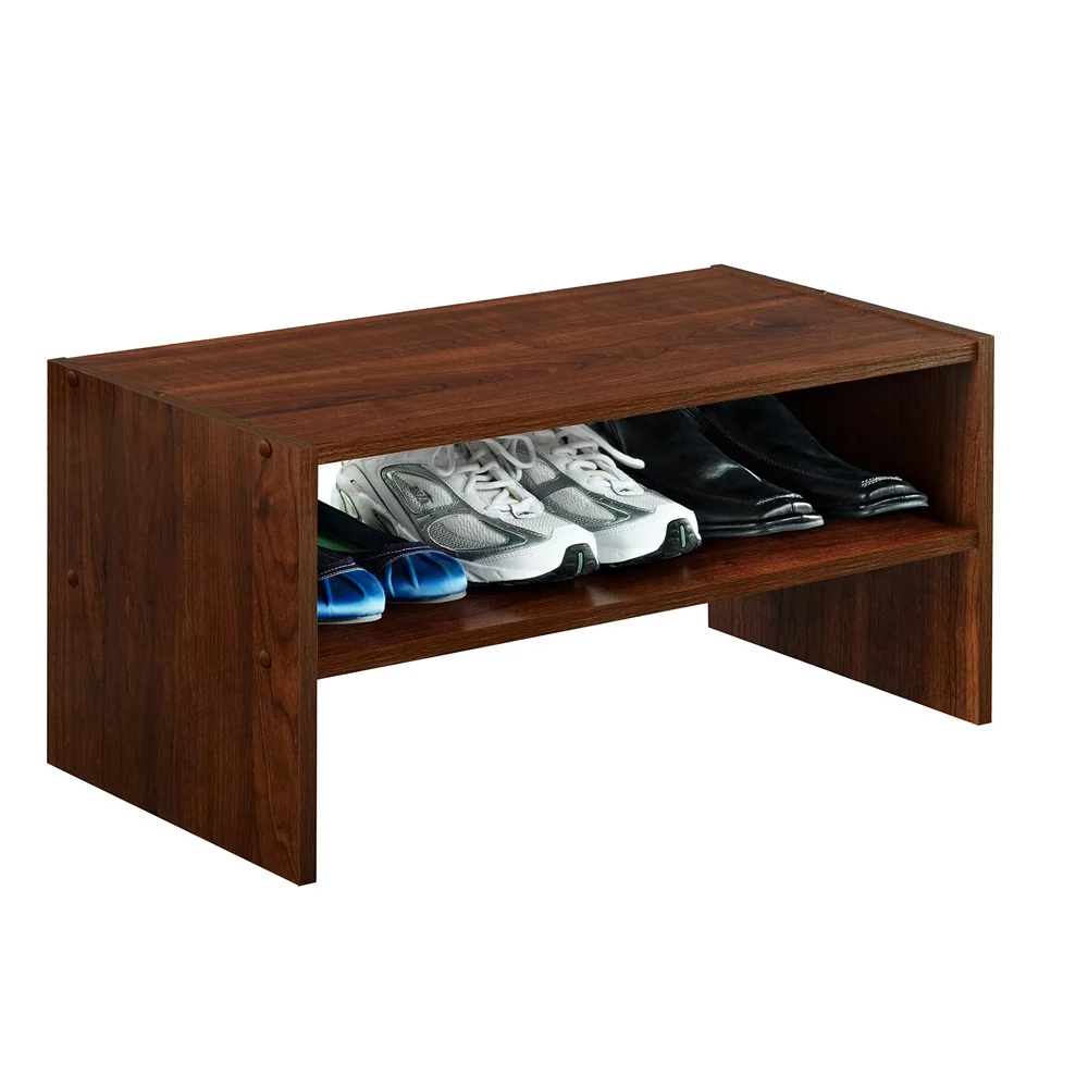 product 2 tier wooden shoe rack minimalist entryway shoe storage organizer shoe rack storage for living room kitchen entrance-8