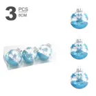 Stars Christmas Ball 3pcs In 1 Pvc Box 8cm Ball Glinting Stars Designs Blue JH-X21345 8cm 3*pcs