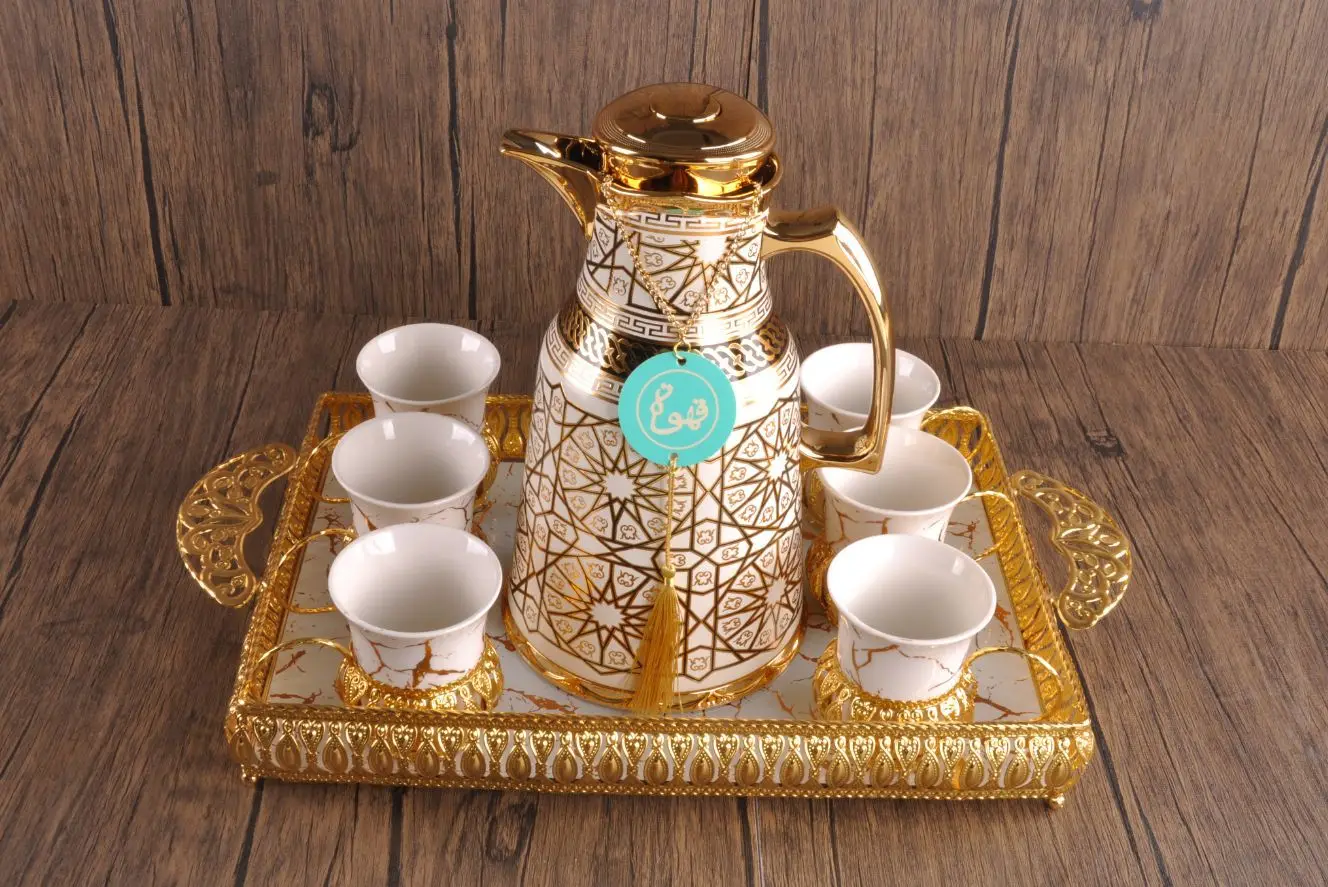 Arabic Coffee Pot 1000ML Manufacturers selling decorative vacuum flask Plastic Thermos