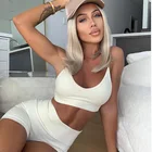 Sports Fitness Suit Women Women's Sexy Sling Reflective Embossed Sports And Fitness 2 Piece Suit Seamless Yoga Wear