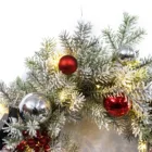 Door Wreath 24 Inches Winter Christmas Door Decoration Snow Covered Forest Christmas Ball Wreath With Light