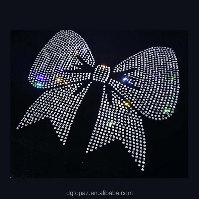 High Quality flower Hot Fix Rhinestones Heat Transfer colorful flower Rhinestone Iron On Design