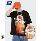 Mens T-shirts Custom Made Mens Funny Graphic T-shirts Streetwear Summer Drop Shoulder Black Oversized Tee