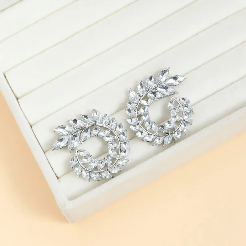 Wholesale Grace Jewelry Customizable Ins fashion exaggerated sparkling diamond earrings 925 Sterling Silver Earrings