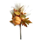 Floral Autumn Bumper Harvest Individual Floral Berries Pumpkin Stem