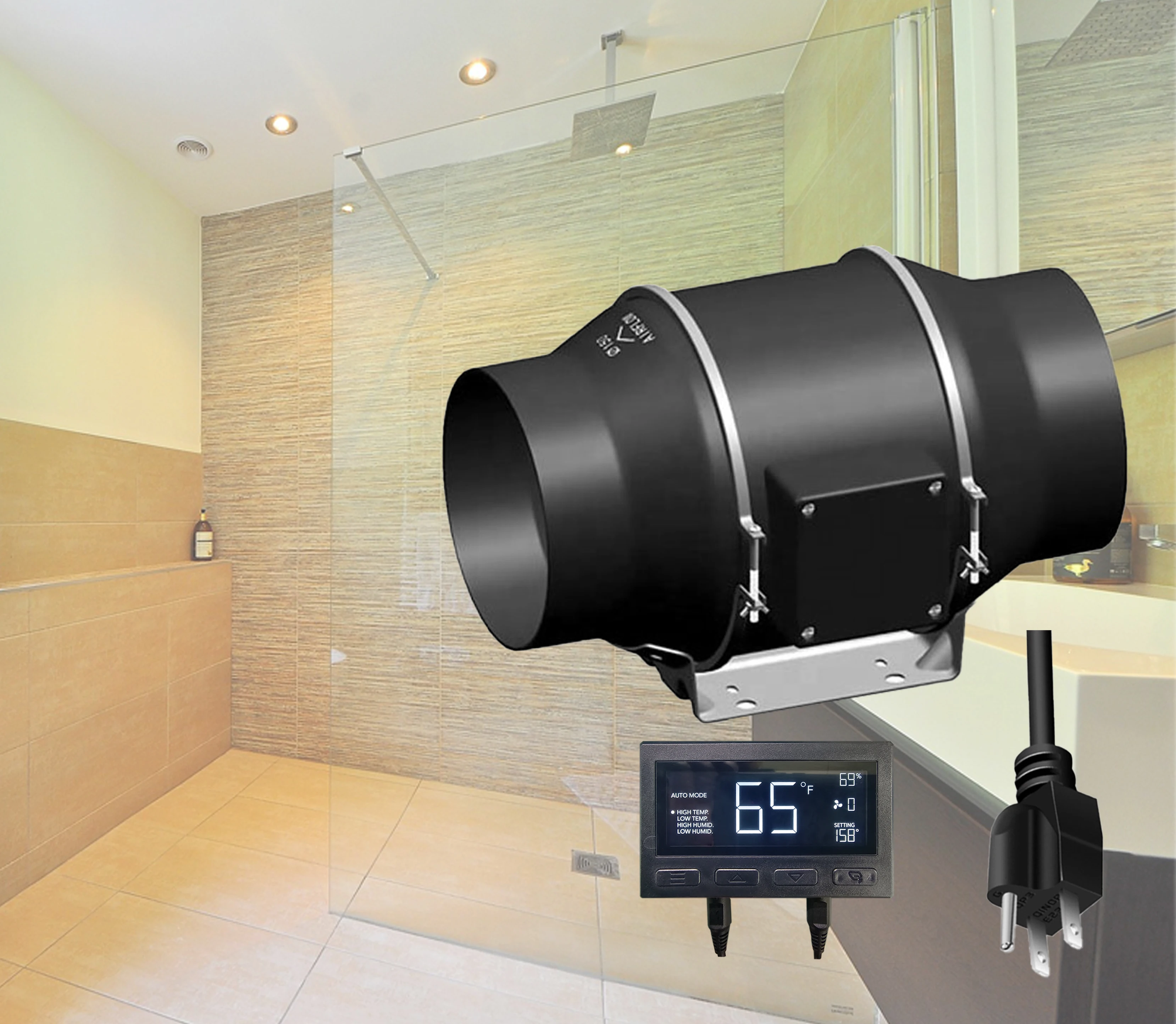 Ball Plastic Duct Fan, AC 100V~240V, Electric - detail 4