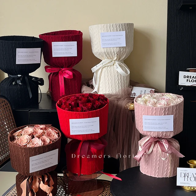 Waterproof cherry paper Flower bouquet packaging cotton paper floral packaging material creative hollow paper