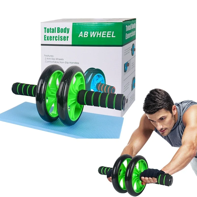 Ab Roller Exercise Wheel Abdominal Dual Core Strength Training Workout Abs Gym