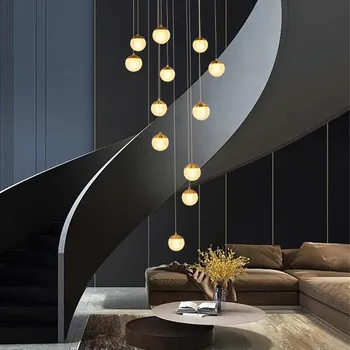 Circular lights can be customized for villa stairs, double staircase, living room, dining room, and hanging lightslight ceiling
