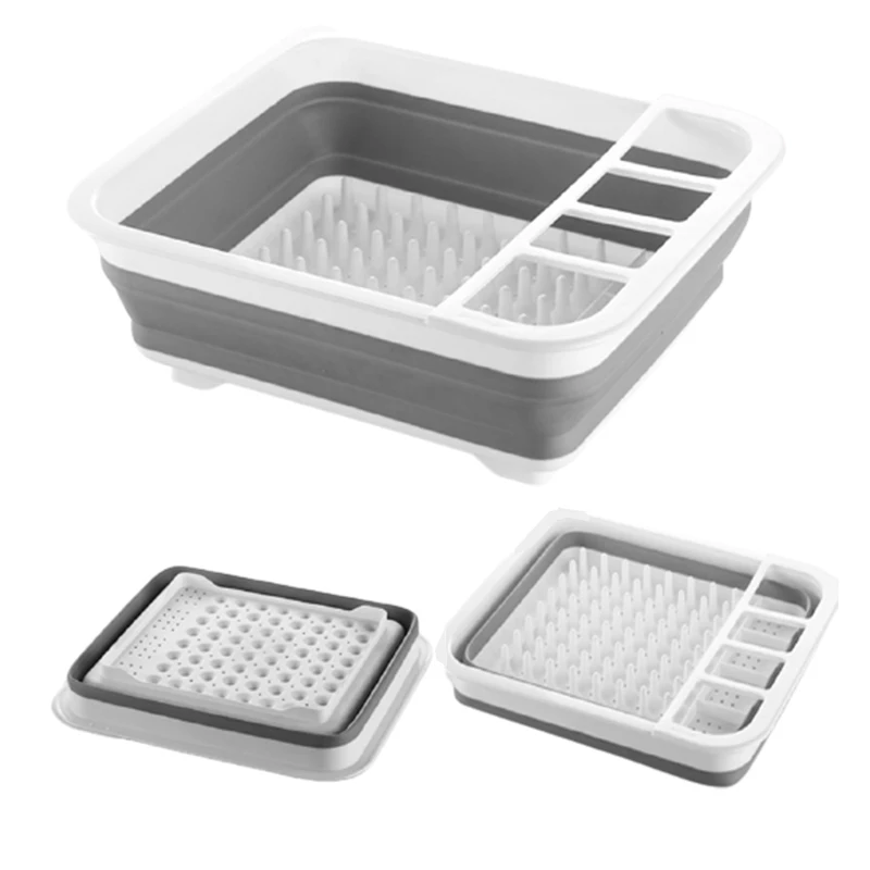 Foldable Multifunctional kitchen collapsible colander tableware storage rack vegetable water drain basket