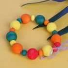 Wooden Beads Bead Beads Wood 1105pcs Natural Round Wooden Beads Set With Elastic String For Bead Bracelet