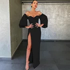 Party Shoulderless High Split Evening Dress Lantern Sleeve Design Formal Dress For Women Party