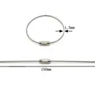 Silver Rope Chain Silver YIWANG Silver 150MM Stainless Steel Wire Rope Key Chain Ring