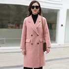 Coat Women Double-Sided Solid Color Cashmere Coat Long Hepburn Style Slim Fashion Loose Woolen Trench Coat Blazers Women