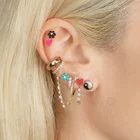 Earrings Gemnel Trendy 925 Silver Gold Plated Neon Pink Enamel Heart Stud Earrings Women Jewelry