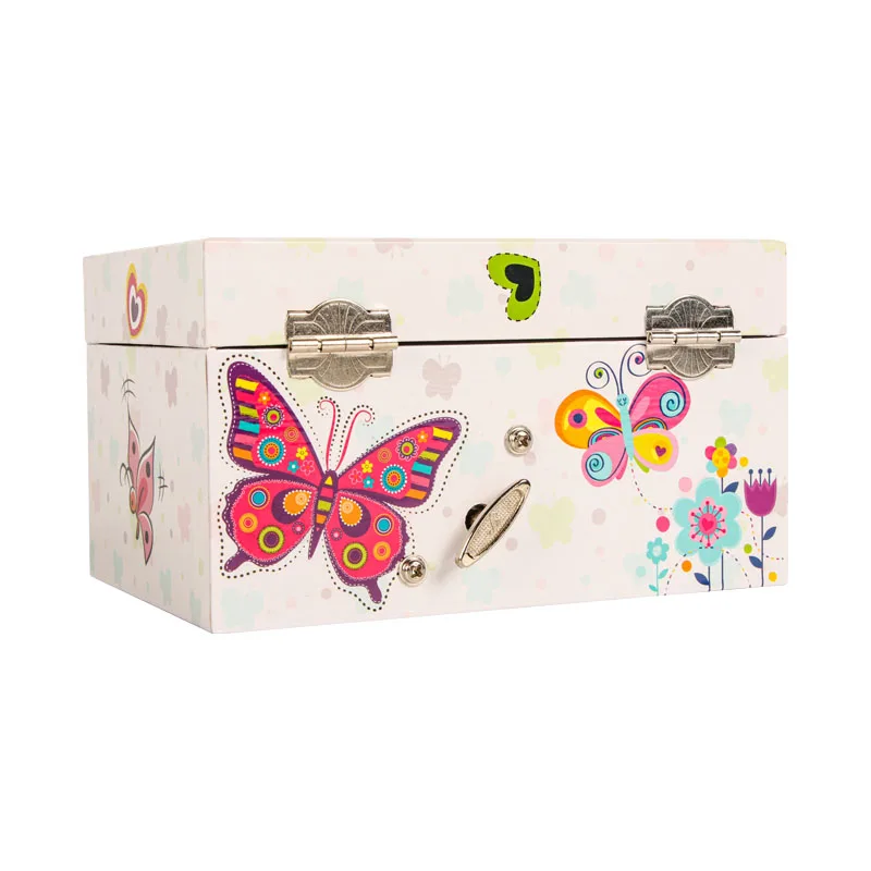 Ever Bright Wholesale 5 Inch Girls Butterfly Jewelry Music Box Flower Butterfly Ballerina Music Box Christmas Gift Musical Box