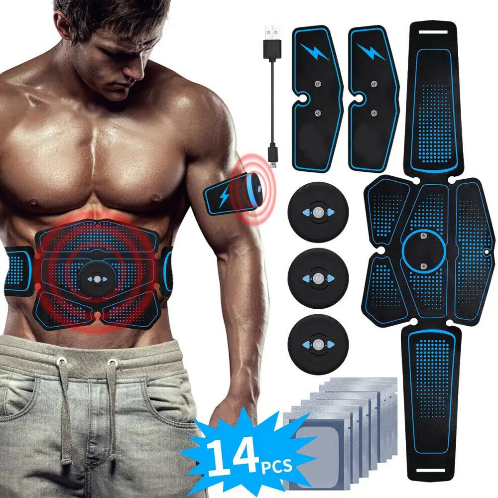 3 In 1 Stimulator Kit ABS USB Electric Muscle Toning Trainer EMS Fitness Belt 