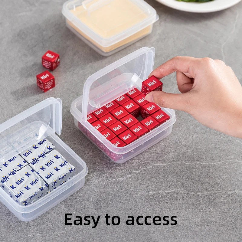 2PCS Butter Cheese Storage Box Portable Refrigerator Fruit Vegetable fresh box Organizer Box Transparent Cheese Container