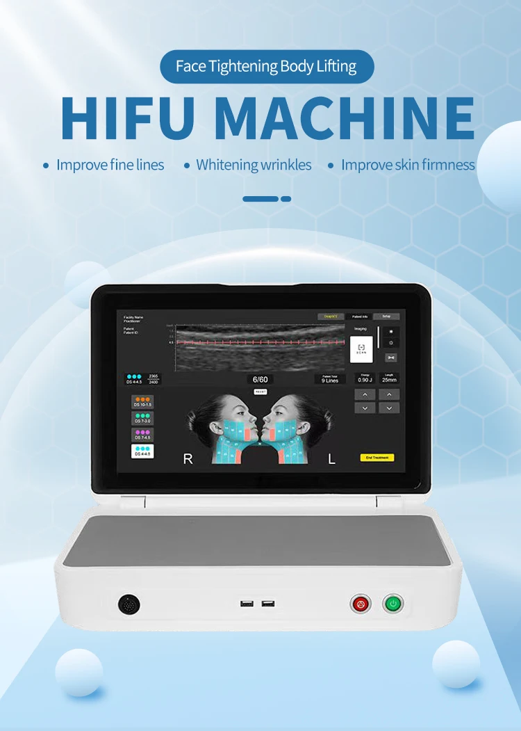 3rd Generation Ultra Lift HIFU Machine – Non-Surgical Face & Body Skin Tightening System 6 TECHNICAL SPECIFICATIONS <ul> <li>Power: 180W</li> <li>Voltage: 100V/110V/220V</li> <li>Screen Size: 18.5 inches touch screen</li> <li>HIfu Cartridges: ds10-1.5/ds10-1.5n/ds7-3.0n/ds7-3.0/ds4-4.5/ds7-4.5</li> <li>Cartridge Shots: 10,000 shots</li> <li>Dot distance: 1-2mm(Set unit 0.1mm)</li> <li>Frequency: 10MHz/7MHz/4MHZ</li> <li><span class="attr-name J-attr-name" title="HIFU Length" data-spm-anchor-id="a2700.wholesale.0.i34.67a066f4kJ6h3j">HIFU Length: </span>5.0~25mm 1mm/step</li> <li>Package Size: 55*54*37CM</li> <li>Package Weight: 21 kg</li> <li>ReturnPolicy: <b class="magic-5"><span style="color: #2196ed;">30 Days Money back guarantee</span></b> <a href="http://skintechx.com/refund_returns" data-sm="true">Return Policy</a></li> <li>ShippingDetails: <b class="magic-5"><span style="color: #2196ed;">FREE SHIPPING fast delivery</span></b> <a href="https://skintechx.com/shipping-policy" data-sm="true">Shipping policy</a></li> </ul> 3rd Generation Ultra Lift HIFU Machine – Non-Surgical Face & Body Skin Tightening System