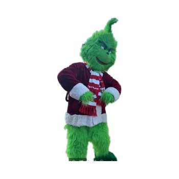 MOQ 1 PCS New Long Fursuit Green furry monster Mascot Costume for Adult Cartoon Animal Role Play for Halloween Parade Festival