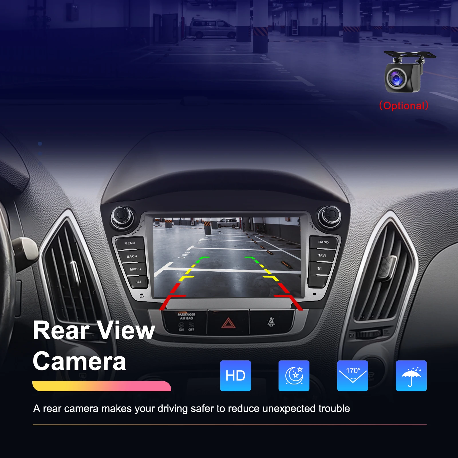 Podofo 7'' 2+64GB Android Car Radio Stereo Wireless Carplay Android Auto Wifi DVR EQ GPS for Hyundai Tucson/IX35 2009-2015 OEM A4251 supplier
