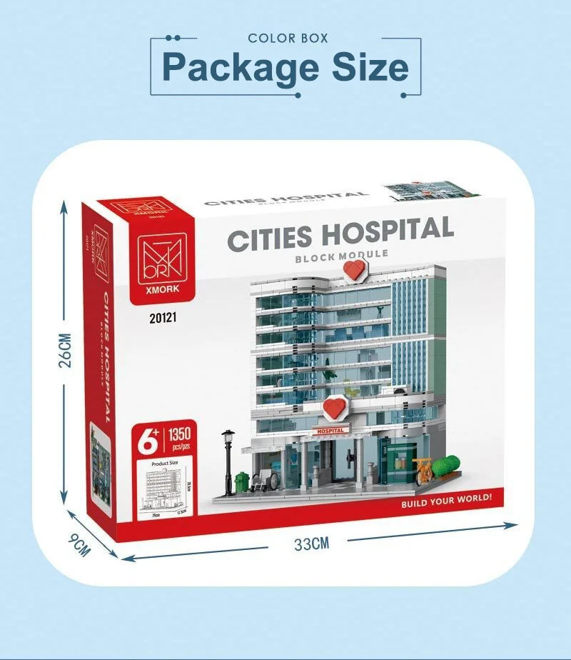 product hot selling cities hospital building block set moc street scene assembling particle blocks  model building toys gift for kids-69