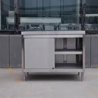 Cabinet Fashion Outdoor Kitchen Stainless Steel Bbq 2 Door Cabinet Garden Kitchen Work Table Stainless Steel