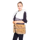Winter Hot Selling Winter Women Color Block Faux Fur Vest Fake Fur Gilet For Ladies