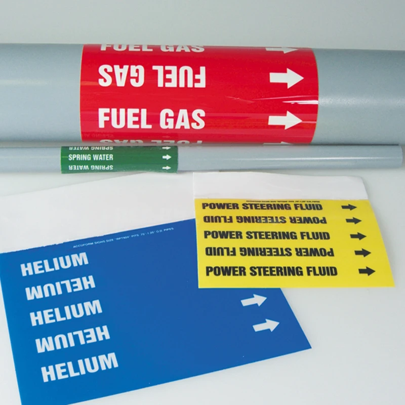 Custom Pipe Marker Labels Fire Sprinkler Water Chemical/oil/Moisture Resistance Weatherproof Material Vinyl Label Stickers