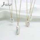 Pearl Necklaces Necklacepearl Winter Fashion Stainless Steel 18K Gold Plated Varisized Baroque Pearl Necklaces Women