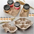 Cup Holder Tray Paper Coffee Cups Pulp Cup Holder Coffee Paper Cup Tray Takeout Packaging Cup Holder
