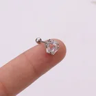 Earrings Pave CZ Tiny Snow Flower Charm Stud Earrings Dainty Stainless Steel Zodiac Flower Studs Earrings