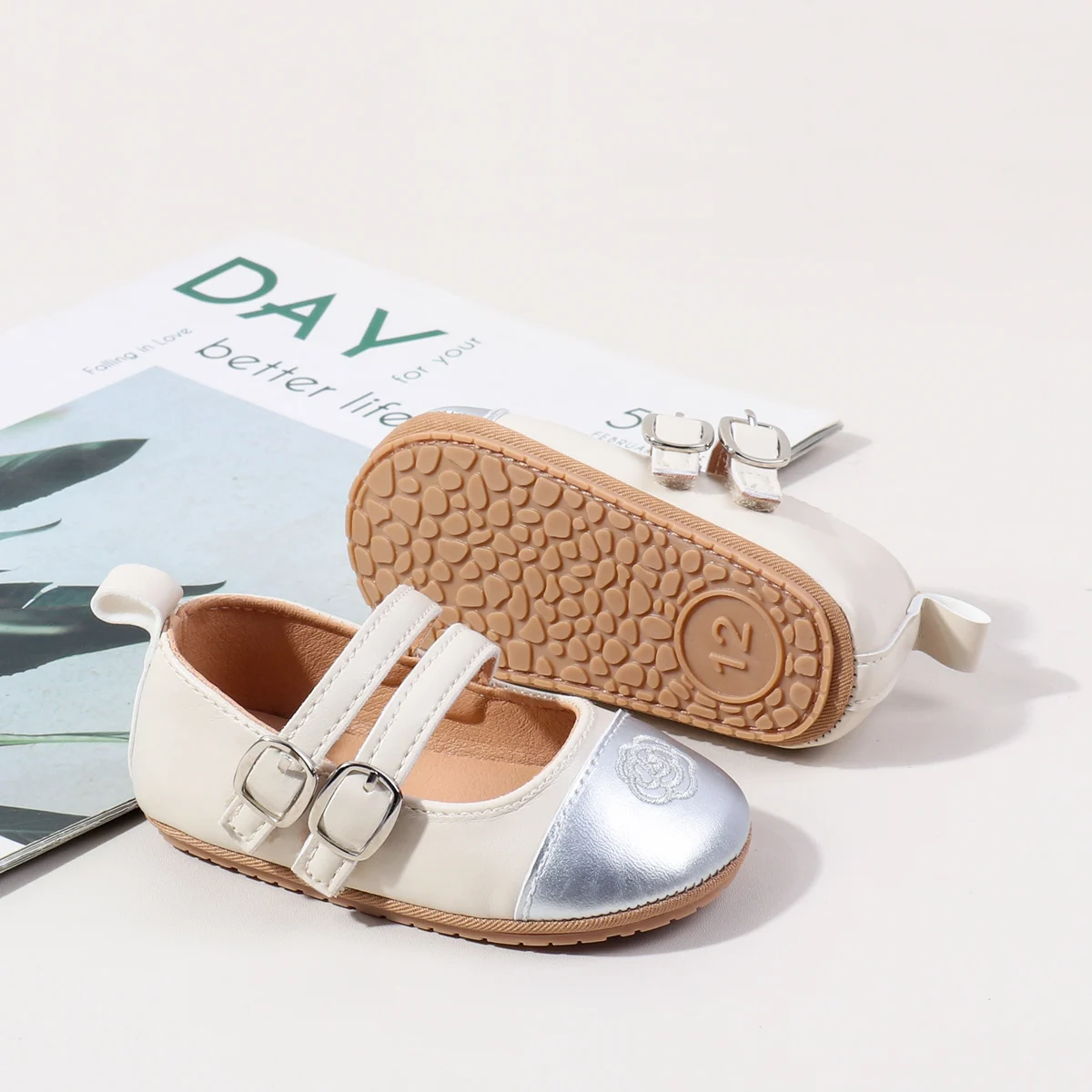 Hot Selling Simple Patchwork Pu Leather Toddler Baby Shoes for Girls factory