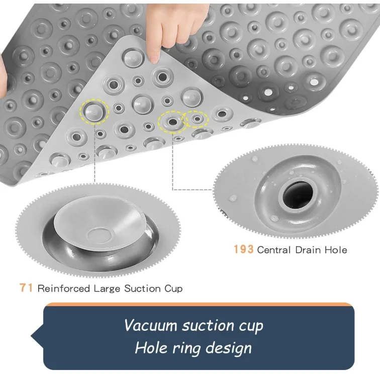 Hot Sale Bathtub Shower Mat Non-Slip Shower Upgrade Reinforced Large Suction Cups Circle Hole Massage Enlarged Design
