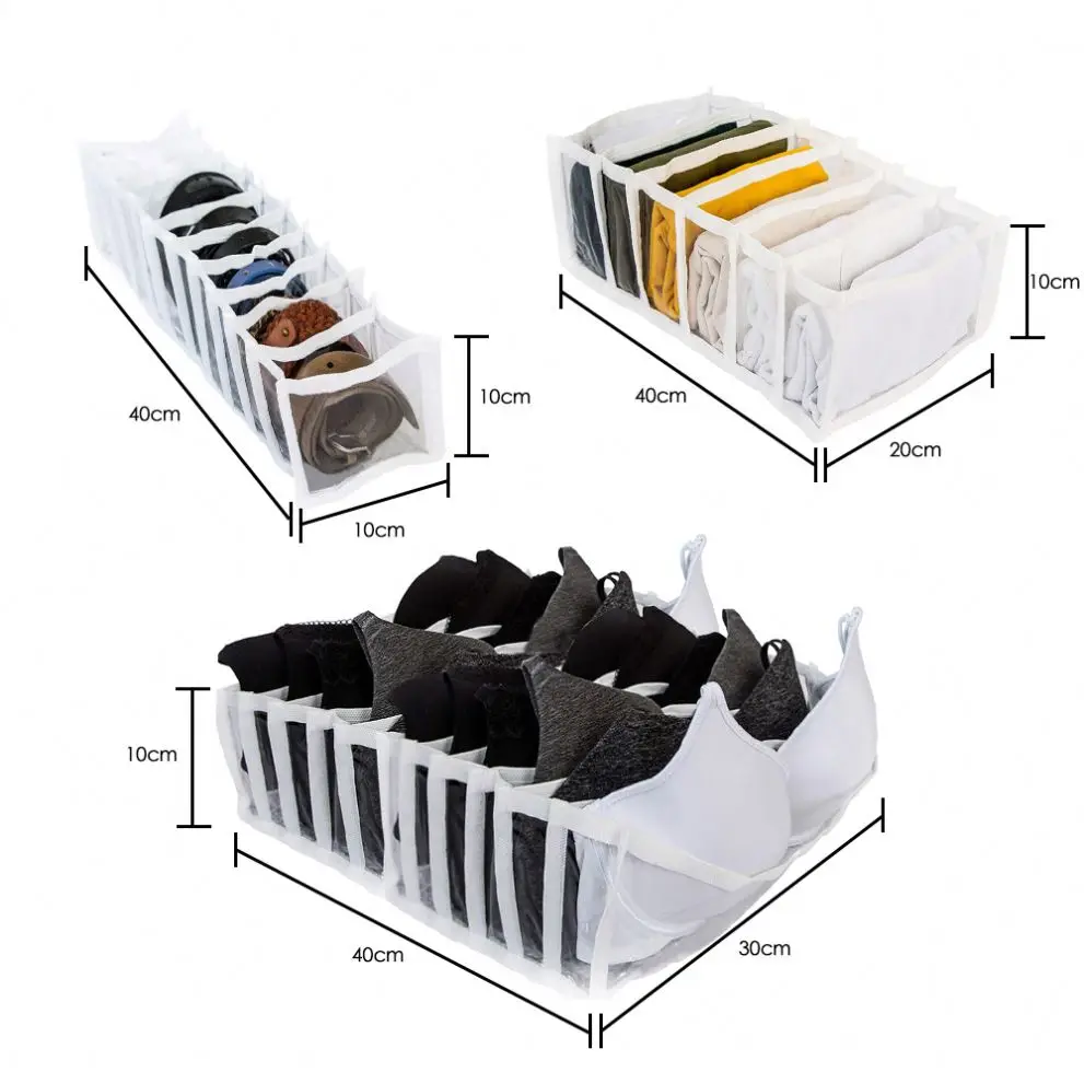 Home Storage Transparent Plastic Drawer Divider Clear Pvc storage box for Underwear and Socks Organizer