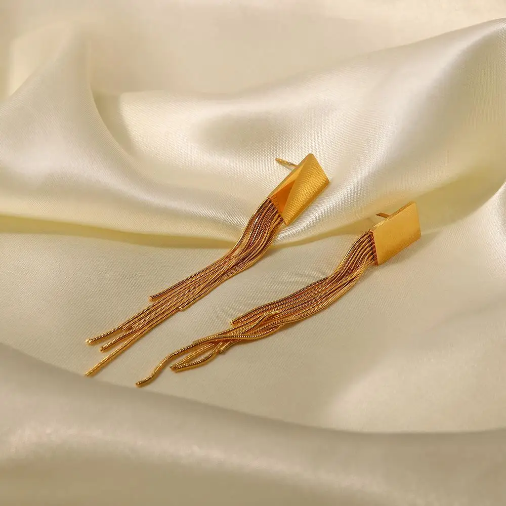 Long Tassel Earrings Titanium Steel Do Not Fade All Matching Tassel Earrings