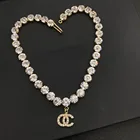 Pendant Necklace Simple Luxury Jewelry Choker Branded Letter Shape Pendant Diamond Necklace For Women