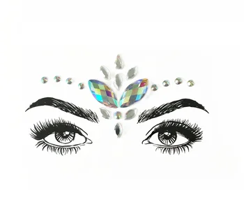 Face Gem Stick On 3D Jewels Festival Rhinestones Eye Body Glitter Crystals
