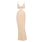 Knit Maxi Dress 2021 Knit Sweater Woman Elegant Ribbed Halter Neck Fall Knitted Cotton White Women Maxi Dress