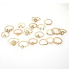 Ring Gold Cheap Ring Cheap Stone-Set Joint Ring 19 Sets Gold Plated Women's Ring Set Wholesale