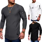 T-shirt Sleeve Arm Zipper Personality Casual Bottoming Long Sleeve Loose T-shirt Men
