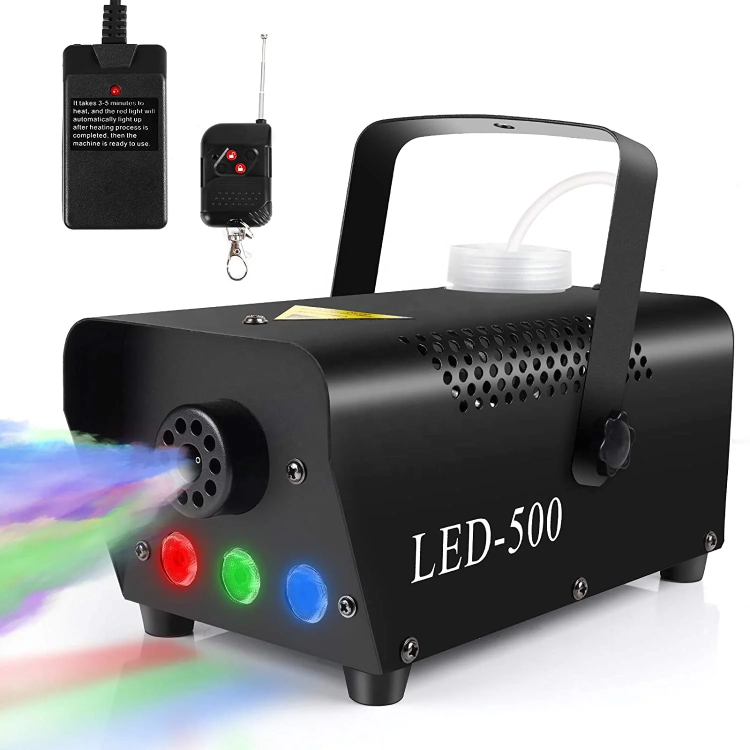 Sharelife Mini 500W Double Remote Control RGB LED Color Portable White Smoke Stage Lighting Effect Fog Machine IR500 