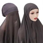 Hijab High Quality Woman Instant Chiffon Hijab 9colors Available Underscarf Hijab With Inner Cap Under Scarf
