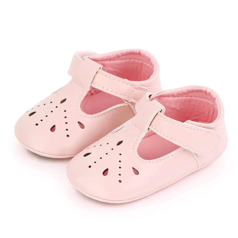 Princess Shoes Baby Girls Spring and Summer Cute Solid Color Hollow Small Leather Shoes details