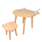 Furniture Children Table Set Rubber Wood Study And Play Table Set 3Y Table Set High Quality Children Furniture Set
