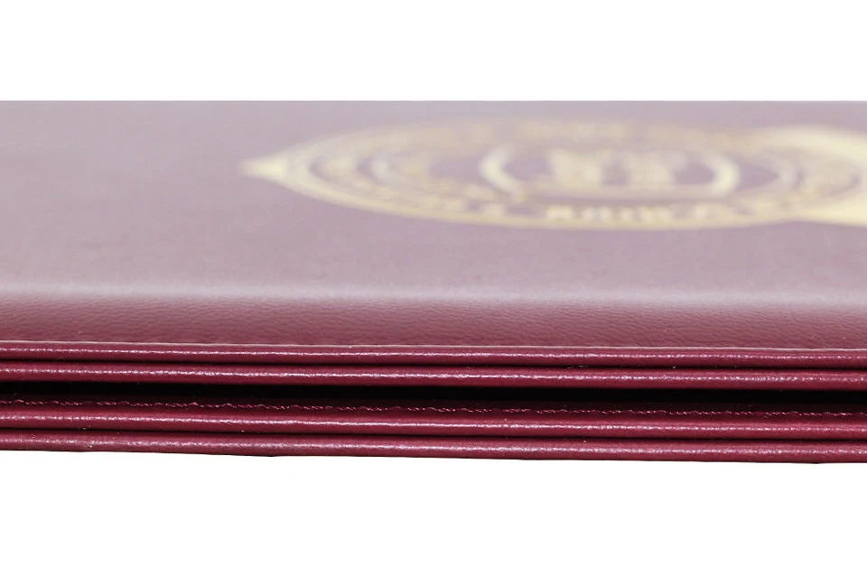 Wholesale PU Gold Stamping A4 Size Graduation Diploma Cover Certificate Folder with Metal Corner manufacture